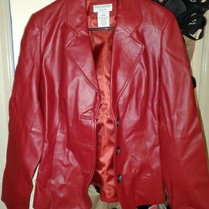 Deep red Covinton leather jacket